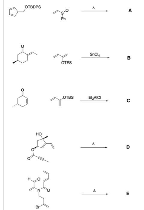 OTBDPS
A
Ph
SnCl,
ОТES
B
OTBS
EtzAICI
....
но
D
E
Br
