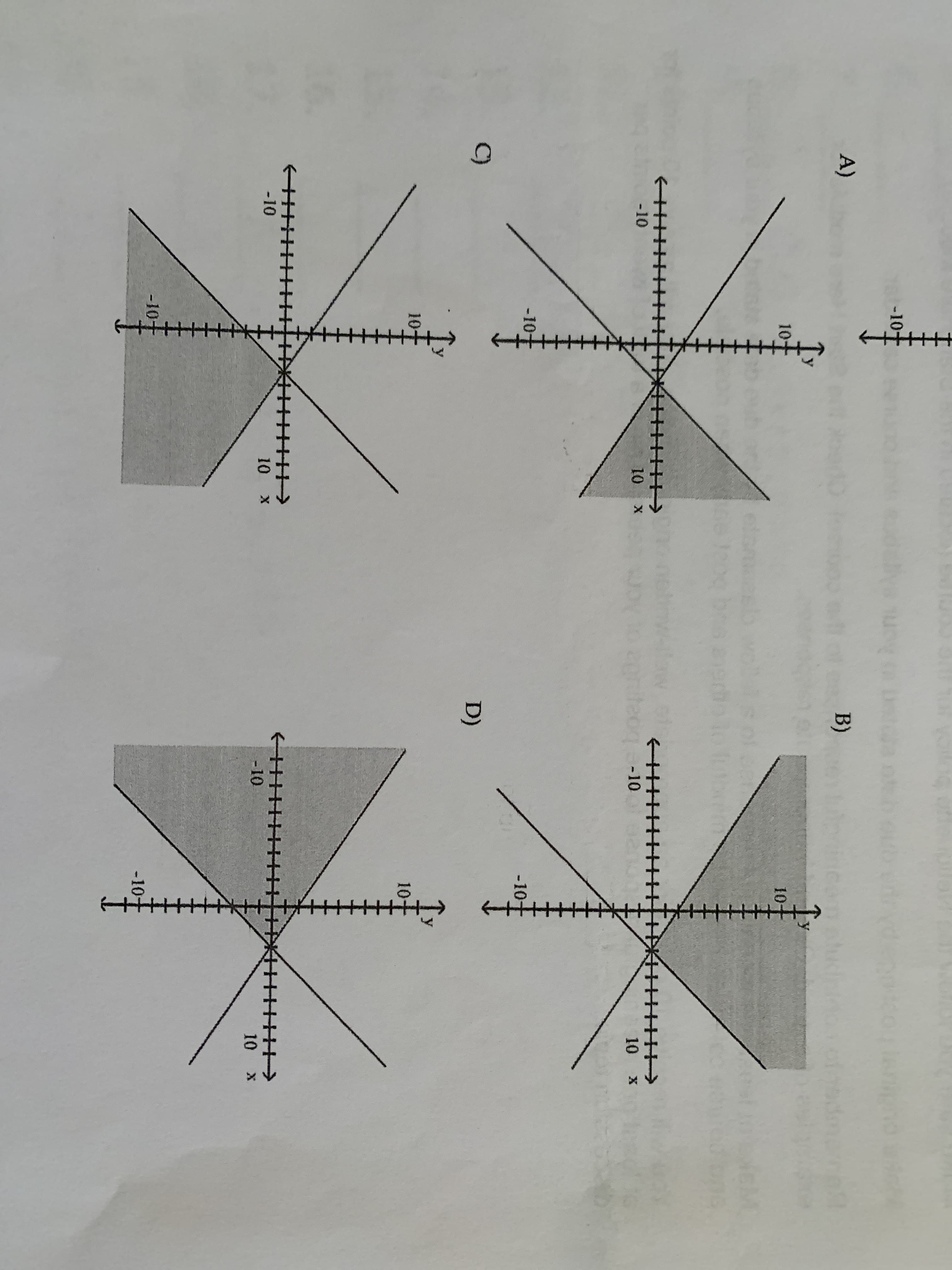 ->
-10
A)
B)
10
10
->
10 x
-10
-10
10 X
C)
D)
10-
10-
-10
10 X
-10
10 x
-10
-10-
