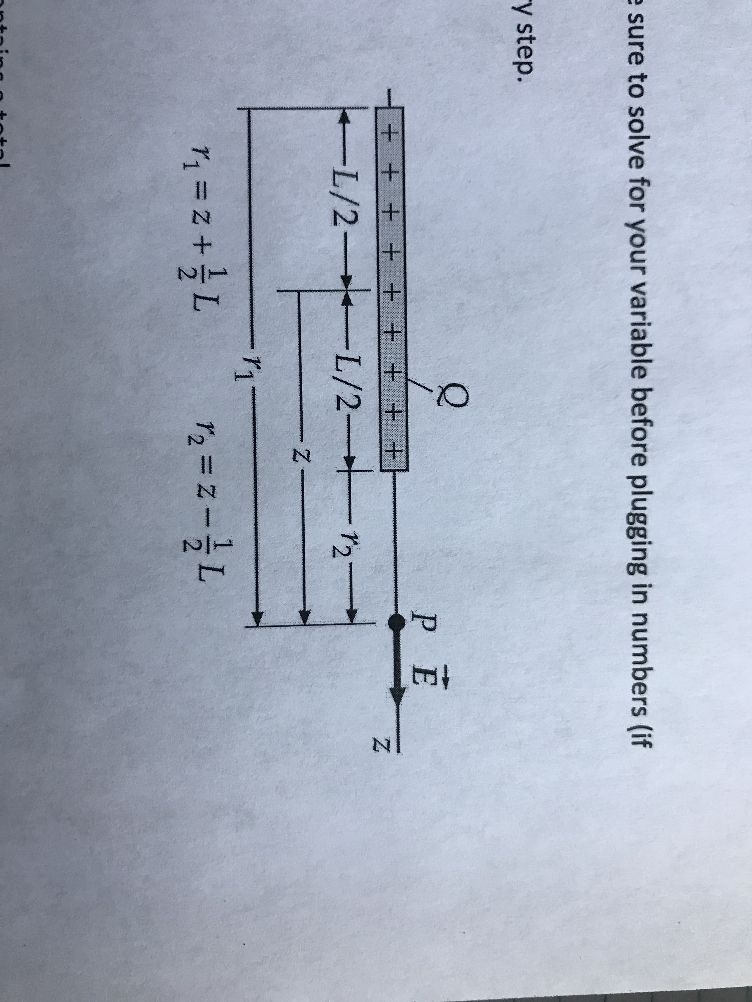 e sure to solve for your variable before plugging in numbers (if
y step.
+ ++ + + + + + +
L/2 L/2 r2-
z-
1.
, = Z +L
12 = Z--L
12%3D%-
%3D
