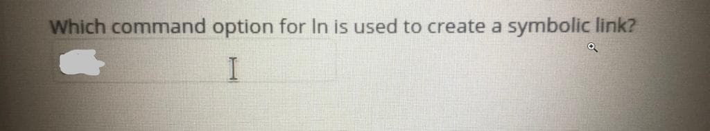 Which command option for In is used to create a symbolic link?
