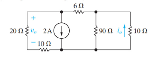 6Ω
in10
20 N{ v. 2A(
:90 Ω
10 Ω
