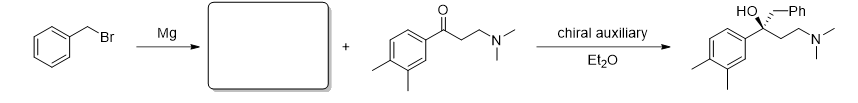 Br
Mg
chiral auxiliary
Et₂O
HO
-Ph