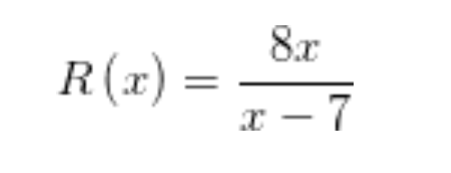 8x
R(x) =
x – 7
