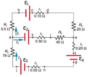 0.10 Ω
R,
5.0 Ω
E2
R
·20 오
e
a
0.50 Ω
40 Ω
>0.20 오
R,
78 2
E4
E3
0.05 Ω h
