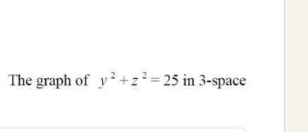 The graph of y+z² = 25 in 3-space
