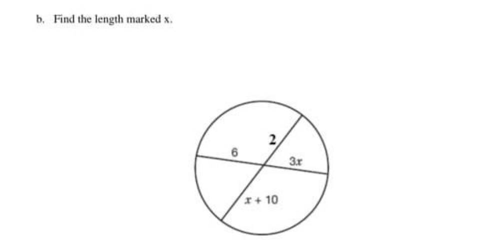 b. Find the length marked x.
3.r
r+ 10
2.
