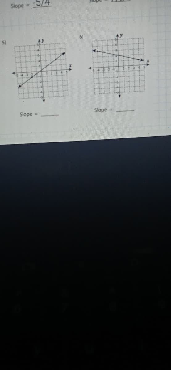 Slope -5/4
5)
Ay
Ay
234
Slope =
Slope =
HA
