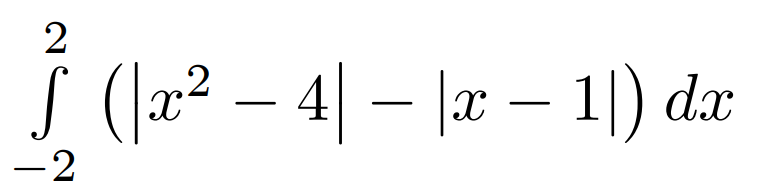 2
S (x² – 4| – |æ – 1)) dæ
- 4| – |x – 1|) dx
-2
