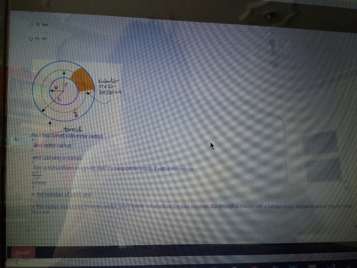O D 154
tubular
cros-
section
toraid
An ideal toroid with inner radius
and outer radus.
and carving a curten
has a nonunlo magnaticteldTaning edesinside i ma man
where
sthe numberottnstnc
Prkineiuithatubu code- section shonin Houre? vole
Sorinaki
