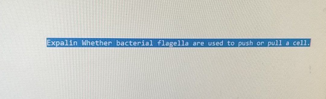 Expalin Whether bacterial flagella are used to push or pull a cell.