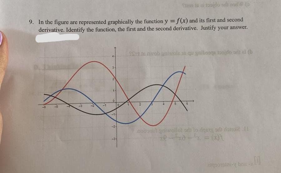 Steon to ai 100do di non to
9. In the figure are represented graphically the function y = f(x) and its first and second
derivative. Identify the function, the first and the second derivative. Justify your answer.
35
3
15
0
A
0
195=1 to nwoh guiwale.io qu gaibooqa todo odt el (b
nottomit gniwollot od to digeng adb dorsol2 11
ed² = (o)t
algsorstai-y bag -
10