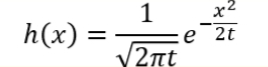 1
x2
h(x) =
е 2t
V2nt
2πι
