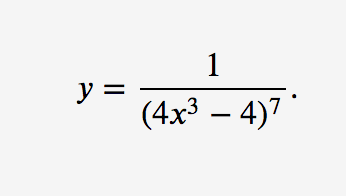 1
y =
(4х3 — 4)7
