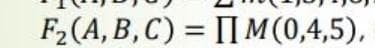 F2(A, B, C) = Π Μ(0,4,5),