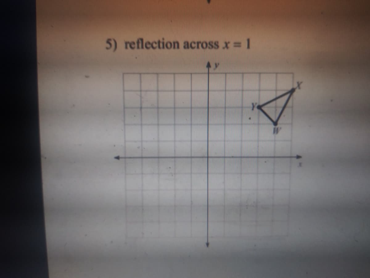 5) reflection across x = 1
