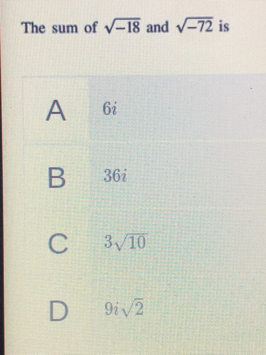 The sum of y-18 and v-72 is
A
361
3/10
C.
