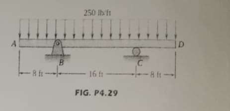 250 lb'ft
8 ft-
16 ft-
-8 ft-
FIG. P4.29
