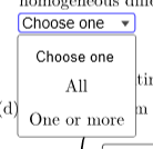 d)
Choose one
Choose one
All
One or more
tin
m