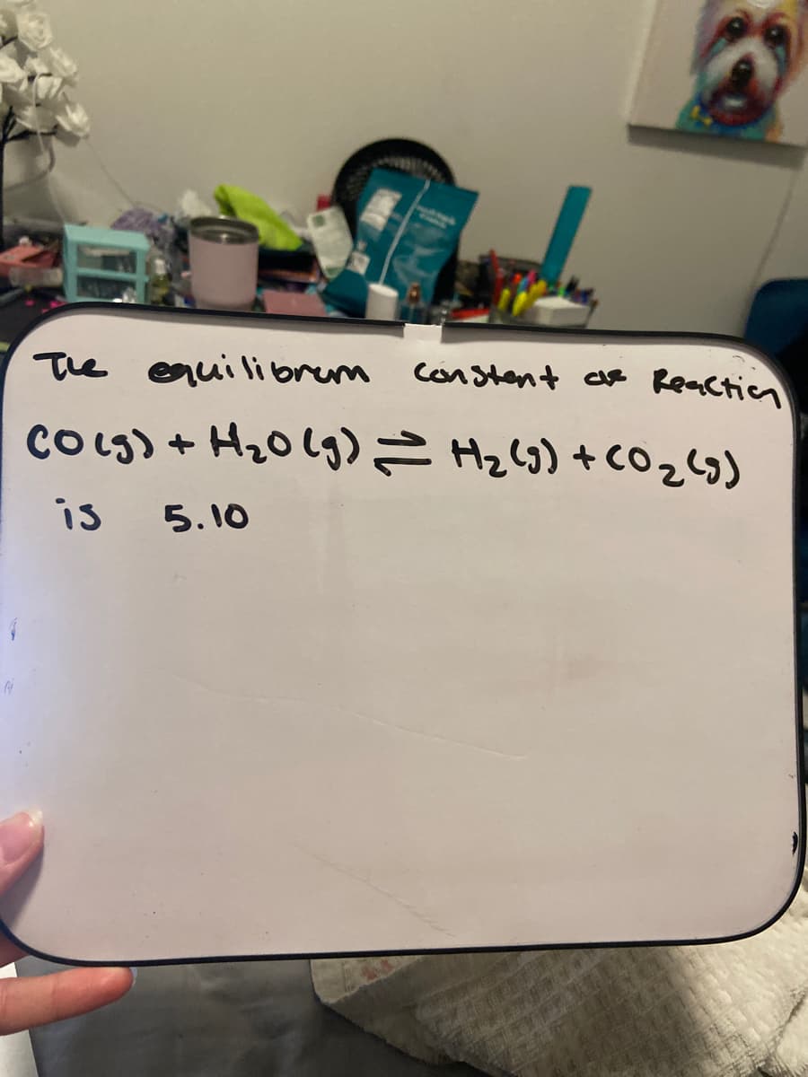 The equilibrem
constent ce Reaction
co)+ H,o)ルHe) +co25)
is
5.10
