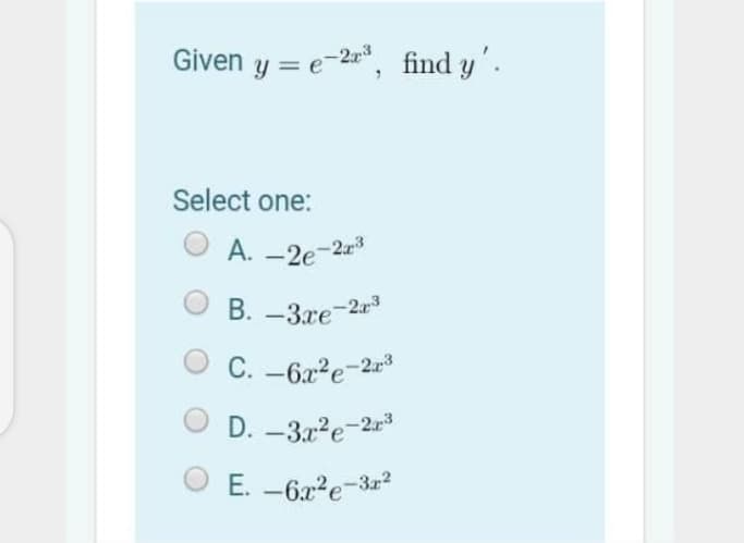 Given y = e-2", find y'.
%3D
