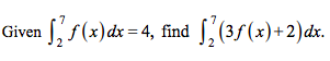 s(1) d=4, find f,(3/(2)+2)dx.
