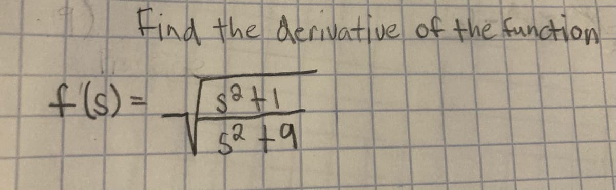 Find the derivative of the function
%3D

