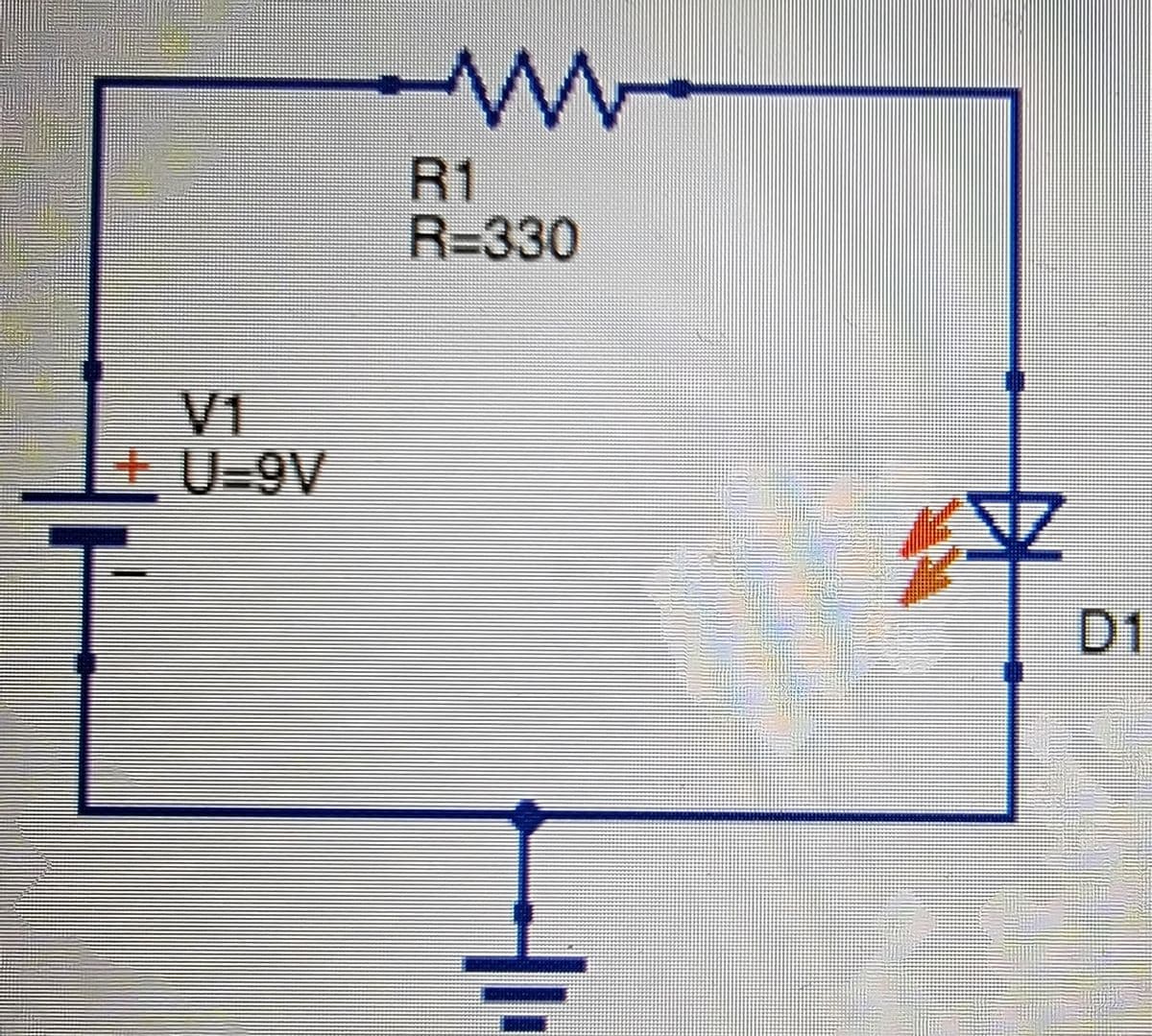 V1
+U-9V
www
R1
R=330
D1