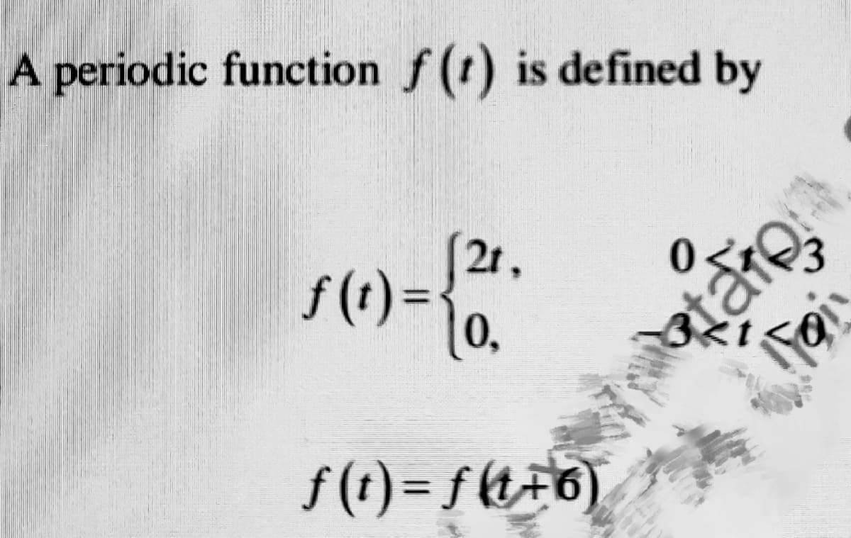 A periodic function f (t) is defined by
(21,
f (t) =•
[0,
f (t) = f (t#6),
