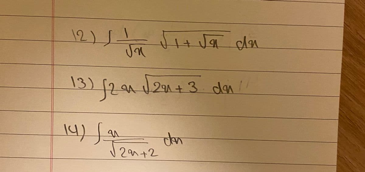 12)5 Ja don
15) '
13)
24121+3 dan
14) fa
2n+2
