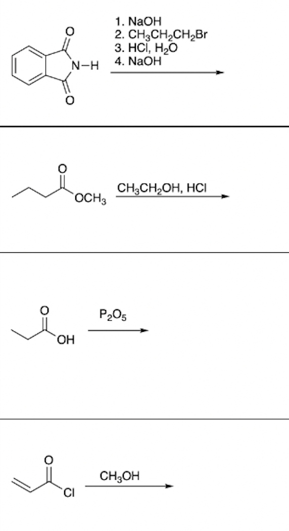 1. NaOH
2. СH3CH-CH2Br
3. НСІ, Н-О
4. NaOH
N-H
CH3CH2OH, HCI
OCH3
P205
HO,
CH;OH
CI
