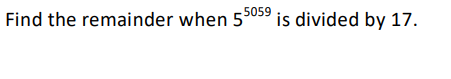 Find the remainder when 55059 is divided by 17.