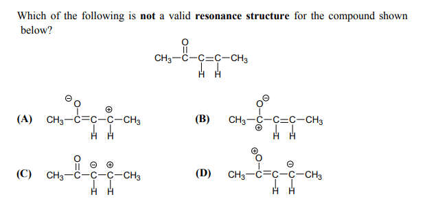 not a valid resonance structure for the compound
