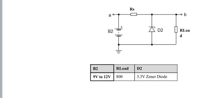 C
B2
B2
9V to 12V 800
RLoad
2
R$
KH
D2
D2
3.3V Zener Diode
b
RLoa
d