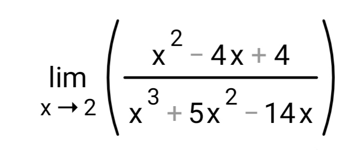 2
- 4x + 4
lim
3
х+ 5х-14х
