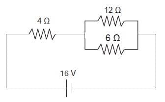 Μ Μ
4 Ω
16 V
Μ
Μ
12 Ω
6Ω