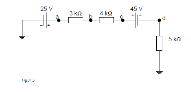 25 V
45 V
3 k2
4 k2
a
5 ko
Figur 5
