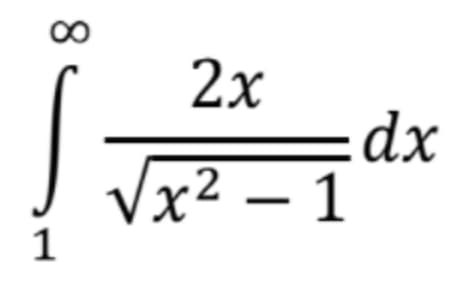 2x
dx
Vx² – 1
2
1
8
