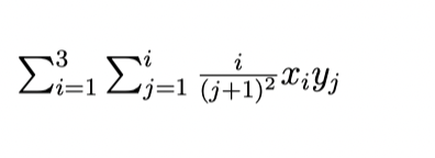 i
vi=1
j=1 (j+1)² XiYj
