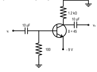 1.2 ka
10 uF
10 uF
Vo
B = 45
VI
100
- 9 V
ww
