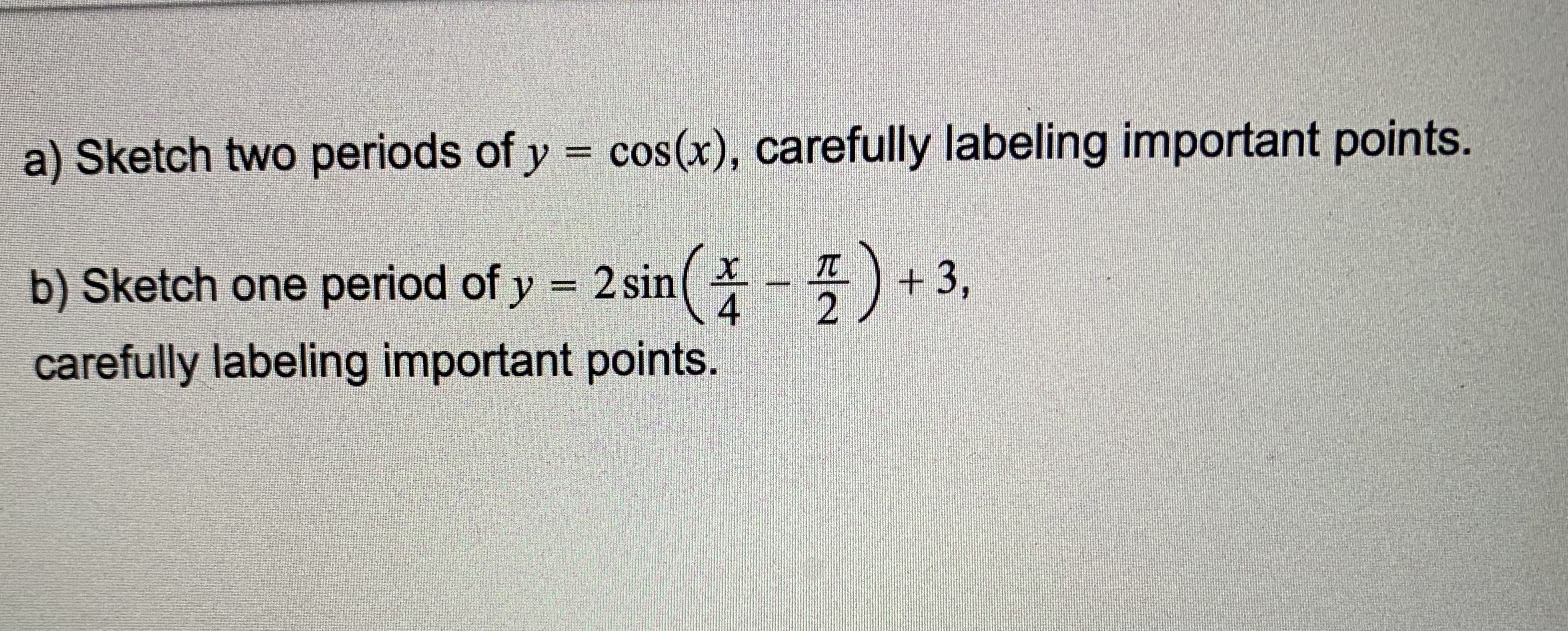 y = cos(x),
