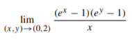 (et — 1)(еУ — 1)
lim
(х.у) -- (0,2)
