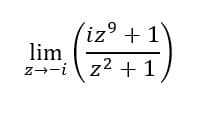 iz° + 1
lim
z→-i\ z2 +1
'
z--i
