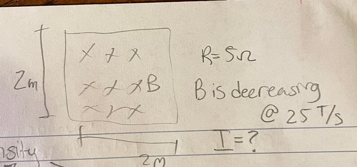 Zm
sity
x + x
хав
xnx
3
R = 5√₂2₂
Bis decreasing
@ 25T/S
I = ?