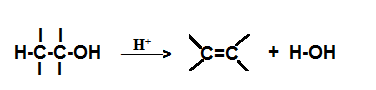 Н-С-С-ОН
H*
->
C=C + H-OH
