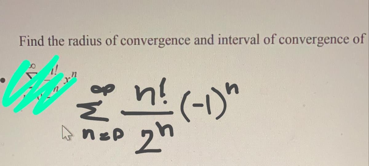 Find the radius of convergence and interval of convergence of
(-1)"
neP 2"
