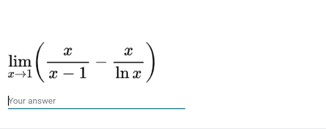 (1-6)
In x
lim
Your answer