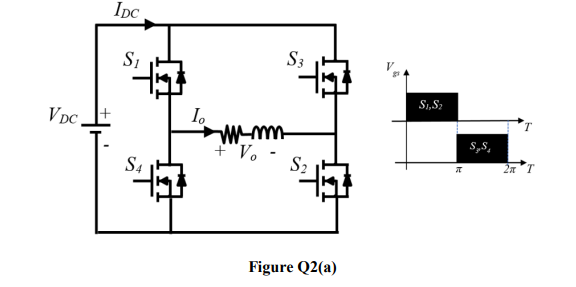 IpC
S1
S3
S1,S;
V DC,
I.
T.
+"Vo
S2
s,s,
S4
2nT
Figure Q2(a)
