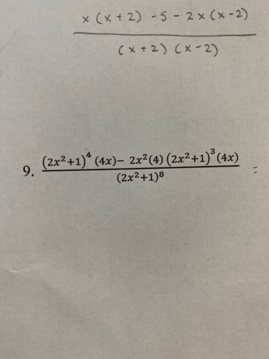 (2x2+1)* (4x)– 2x²(4) (2x² +1)°(4x)
3.
9.
(2x2+1)8
