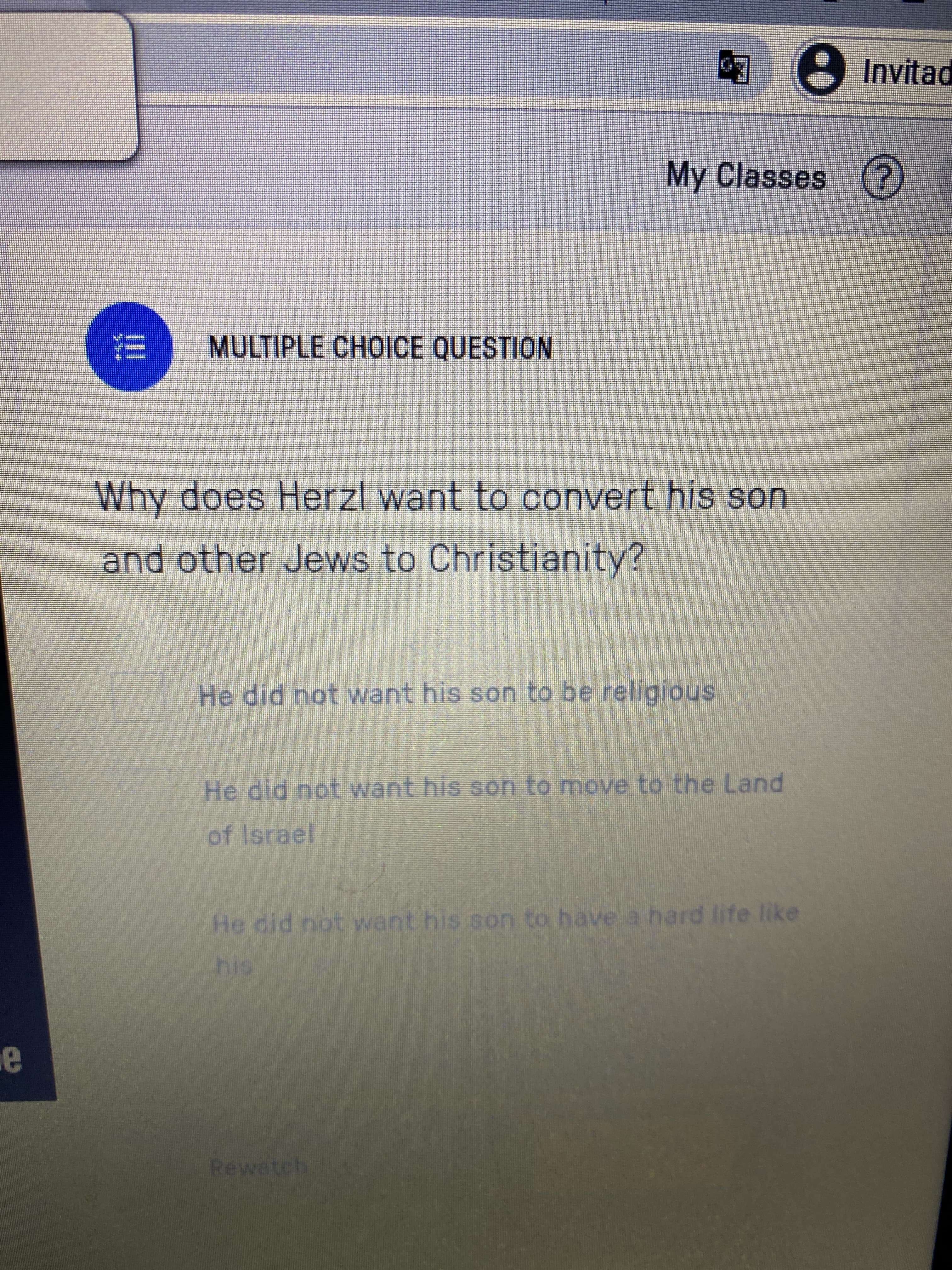 Herzi want to convert his
r Jews to Christianity?
