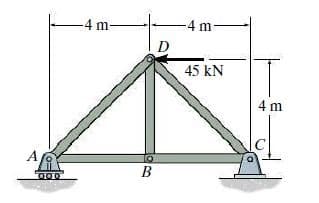 -4 m-
4 m-
-
D
45 kN
4 m
В
B
